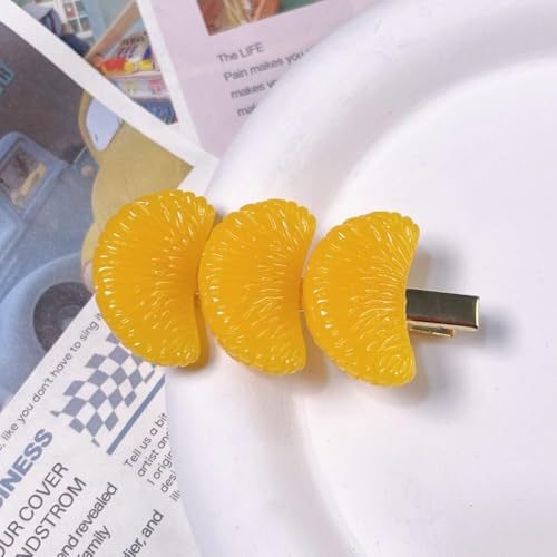LIBERGA 4 Stück Haarspangen In Form Von Künstlichen Lebensmitteln, Lustige Haarklammern Mit Frucht Orangensegmenten, Kopfschmuck Haarnadeln Zur Partydekoration Für Damen von LIBERGA
