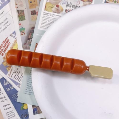 LIBERGA 4 Stück Haarspangen Mit Grillwurst Imitat, Lustige Haarklammern Kopfschmuck Party Dekoration Haarnadeln Für Damen von LIBERGA