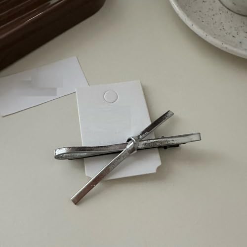 LIBERGA 4 Stück Haarspangen Mit Schleife, Lustige Haarklammern Kopfschmuck Party Dekoration Haarnadeln Für Damen, Silber von LIBERGA