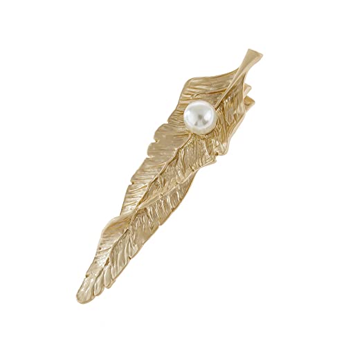 LIBERGA 4 Stück Mode-Haarklammern,Perlen,Blattform,Haarklammern,Kopfschmuck,Elegant,Haarschmuck,Seitenclips,Haarnadeln Für Damen,Gold von LIBERGA