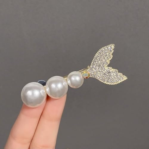 LIBERGA 4 Stück Perlen Fischschwanz Haarspangen Elegante Haarklammern Kopfschmuck Ästhetische Dekoration Haarnadeln Für Damen von LIBERGA
