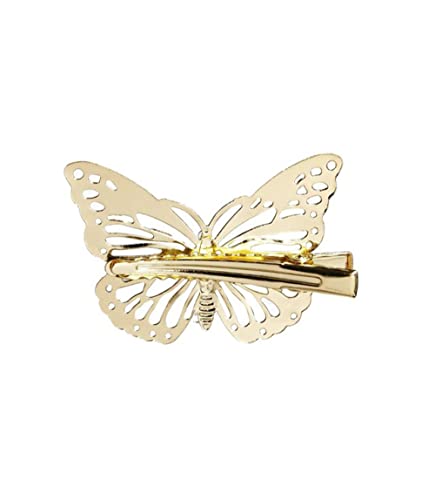 LIBERGA 4 Stück Schmetterling Haarspangen Mode Metall Haarklammern Kopfschmuck Elegante Seitenclips Haarnadeln Für Damen,Gold von LIBERGA