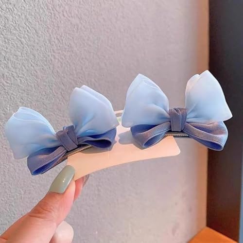 LIBERGA 4 Stück Süße Haarspangen Mit Schleife, Lustiger Haarklammern Kopfschmuck, Party Dekoration Haarnadeln Für Damen, Blau von LIBERGA
