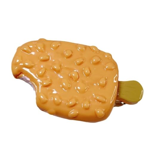 LIBERGA 5 Stück Haarspangen In Form Von Eiscreme Mit Künstlichen Lebensmitteln, Lustige Haarklammern Kopfschmuck Haarnadeln Zur Partydekoration Für Damen, Orange von LIBERGA