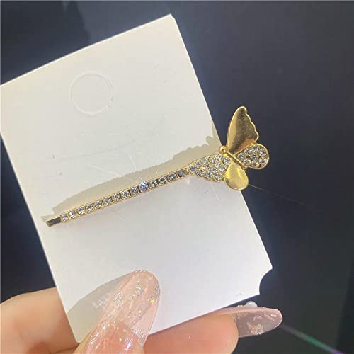 LIBERGA 6 Stück Haarspangen Strass-Schmetterling Haarspangen Elegant Haarschmuck Seitenclips Haarnadeln Für Damen,Gold von LIBERGA