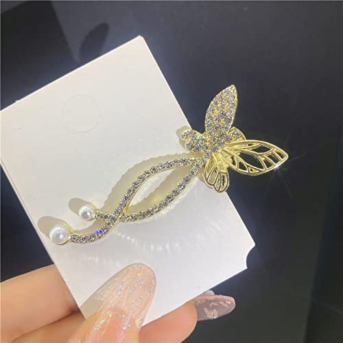 LIBERGA 6 Stück Schmetterling Haarspangen Strass Perlen Haarspangen Elegant Haarschmuck Seitenclips Haarnadeln Für Damen von LIBERGA