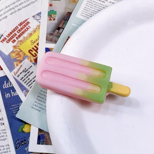 LIBERGA 8 Stück Haarspangen In Form Von Künstlichen Lebensmitteln, Lustige Haarklammern Mit Farbverlauf Und Eiscreme Muster, Kopfschmuck Haarnadeln Zur Partydekoration Für Damen, Pink von LIBERGA
