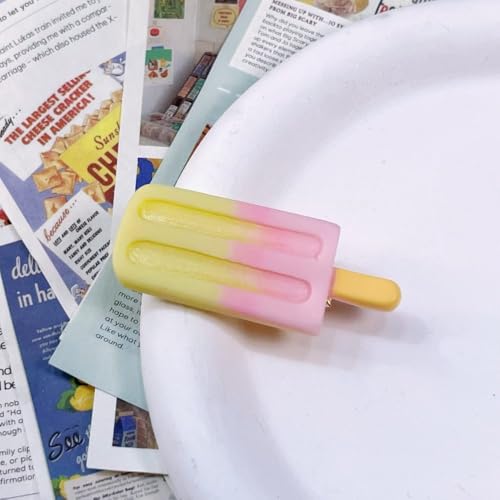 LIBERGA 8 Stück Haarspangen In Form Von Simulierten Lebensmitteln, Lustige Haarklammern Mit Farbverlauf Und Eiscreme Haarschmuck, Haarnadeln Zur Partydekoration Für Damen, Gelb von LIBERGA