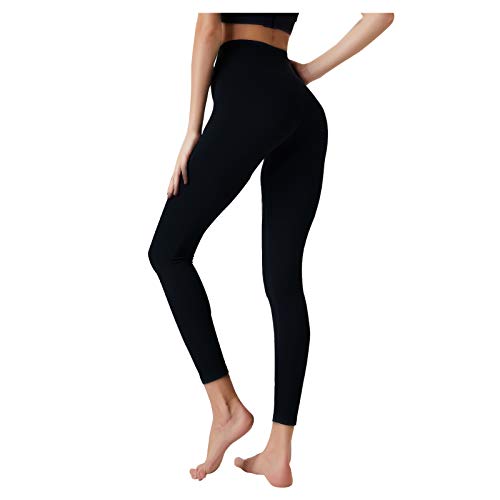 LIBILIS Yogahose Leggings Damen Sporthose Damen Lang High Waist, Hohe Teile Blickdicht für Yoga Laufen Gym, Schwarz L von LIBILIS