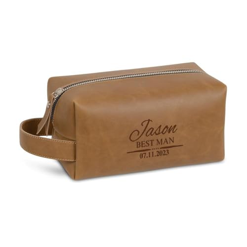 Personalisierte Leder-Toilettentasche für Männer mit benutzerdefiniertem Namen graviert, Multi-Fach-Reiseveranstalter, langlebige Männer Grooming Kit Tasche, Papa, Mann, Freund, W Personalisierte Leder-Toilettentasche für Männer mit benutzerdefiniertem Namen graviert, Multi-Fach-Reiseveranstalter, langlebige Männer Grooming Kit Tasche, Papa, Mann, Freund, W von LIBKUR