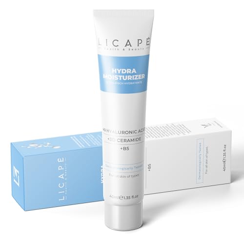 Licape® Hyaluron Creme Gesicht & Feuchtigkeitscreme | 40 ml | Wasserbasierte Pflege mit Hyaluronsäure & Ceramiden | Gesichtscreme Damen für Trockene & Sensible Haut von LICAPE