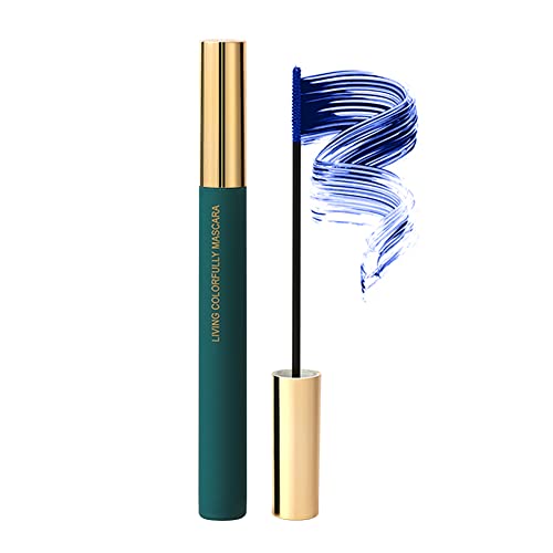 Bunt Mascara Wimperntusche Wasserfest Volumizing Wimpern Curling Slender Langlebig Augen 3D Silk Fiber Lash Mascara für Langlebige wasserfeste wischfeste Wimperntusche für Augen Make-up, Blau von LICHENGTAI