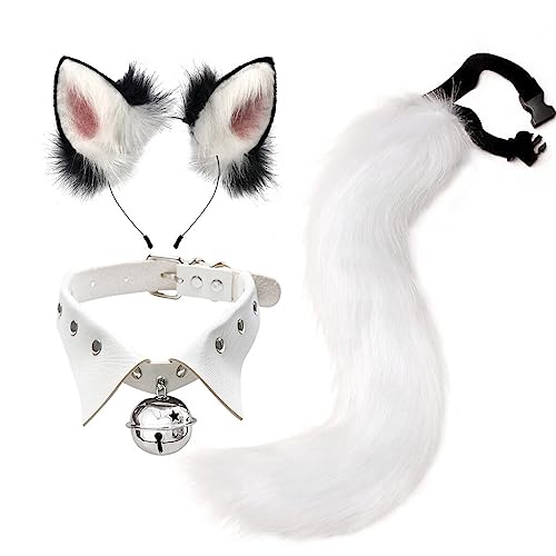 Fuchs Cosplay Set Faschingskostüm für Kinder Erwachsene, Fuchsohren Cosplay Set Fuchs Ohren Stirnband Fuchsschwanz Kragen für Kinder Erwachsene Halloween Fasching Karneval Party von LICHENGTAI