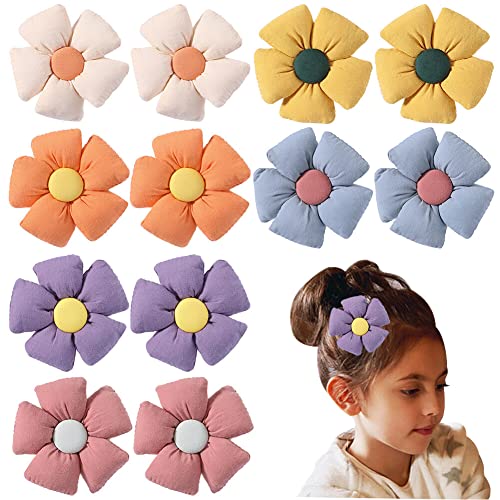 LICHENGTAI 12 Stück Mädchen Haarspangen, Blume Haarklammern Kinder Blume Haarspange Haarclip Chiffon Blumen Haarspangen Baby Kopfblume Haarschleife für Geburtstag Kindertagsgeschenk von LICHENGTAI