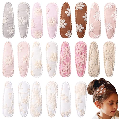 LICHENGTAI 22 Stück Snap Haarspangen Baby Mädchen Haarklammern Mini Snap Haarclips Rutschfeste Haarspange Metall Blume Haarschmuck Haarclips für Kinder Mädchen Frauen Damen von LICHENGTAI