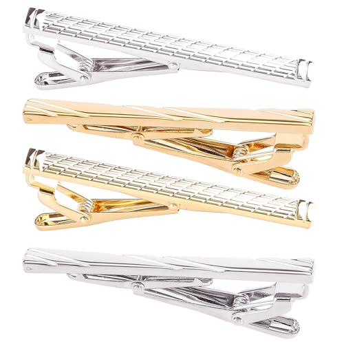 LICHENGTAI 4 Stück Herren Krawattennadel Stilvolle Krawattenklammer Klassische Business-Stil Krawattennadeln Männer Krawatte Anstecknadeln Tie Clip Krawatte Geschäft Jubiläum Geschenk Hochzeit von LICHENGTAI