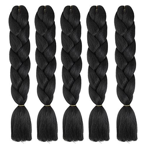 LICHENGTAI 5 Stück Braids Extensions Jumbo Braid Haarverlängerung Kunsthaar Haar Flechten Extensions Hair Jumbo Flechten Hair Extensions DIY Frisur für Frauen Mädchen Kinder von LICHENGTAI