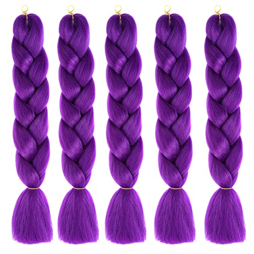 LICHENGTAI 5 Stück Braids Extensions Jumbo Braid Haarverlängerung Kunsthaar Haar Flechten Extensions Hair Jumbo Flechten Hair Extensions DIY Frisur für Frauen Mädchen Kinder von LICHENGTAI