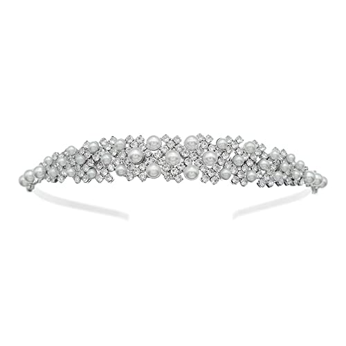 LICHENGTAI Braut Stirnband Haarschmuck Hochzeit Stirnbänder Kristall Strass Perle Haarkranz Damen Kopfschmuck Haarschmuck Haarband für Braut Brautjungfern von LICHENGTAI