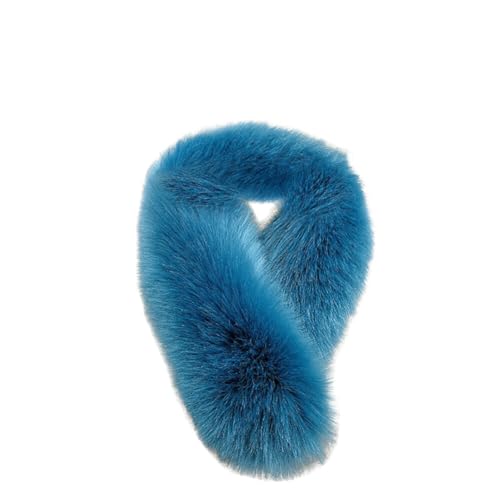 LICHENGTAI Damen Kunstfell Kunstpelz Kragen Winter Pelzkragen Schal Flauschig Weich Faux Pelz Halstuch Kragen Schal Wraps für Wintermantel Jacke Wintermantel Kapuze von LICHENGTAI