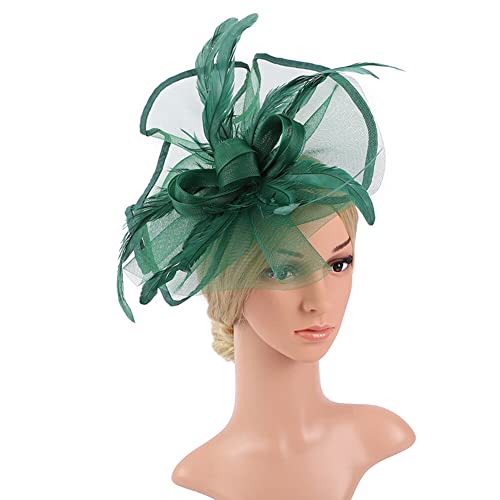 LICHENGTAI Fascinators Hut Blume Feder Mesh Stirnband Vintage 1920er Jahre Feder Stirnband für Frauen Hochzeit Cocktail Tea Party Königliche Ascot Kirche Kopfstück Kostüm Haarspange Zubehör von LICHENGTAI