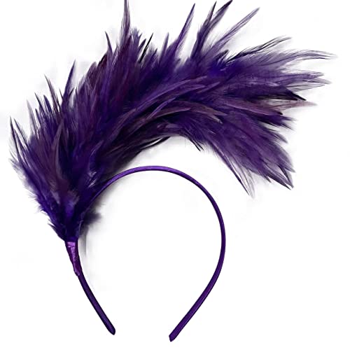 LICHENGTAI Feder Stirnband Fascinator 20er Jahre Stirnband Feder Haarreif Haarband Hochzeit Kopfbedeckung Haarreif Feder Kopfbedeckung Kostüm für Ostertag Hochzeit Halloween Party von LICHENGTAI