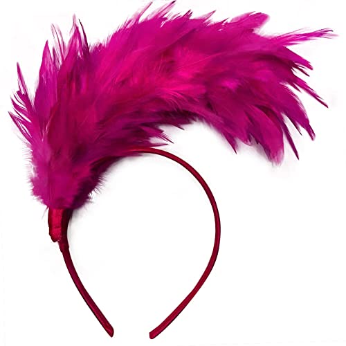 LICHENGTAI Feder Stirnband Fascinator 20er Jahre Stirnband Feder Haarreif Haarband Hochzeit Kopfbedeckung Haarreif Feder Kopfbedeckung Kostüm für Ostertag Hochzeit Halloween Party von LICHENGTAI