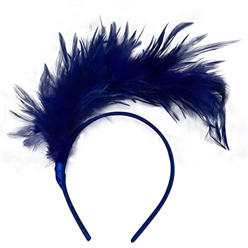 LICHENGTAI Feder Stirnband Fascinator 20er Jahre Stirnband Feder Haarreif Haarband Hochzeit Kopfbedeckung Haarreif Feder Kopfbedeckung Kostüm für Ostertag Hochzeit Halloween Party von LICHENGTAI