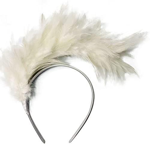 LICHENGTAI Feder Stirnband Fascinator 20er Jahre Stirnband Feder Haarreif Haarband Hochzeit Kopfbedeckung Haarreif Feder Kopfbedeckung Kostüm für Ostertag Hochzeit Halloween Party von LICHENGTAI