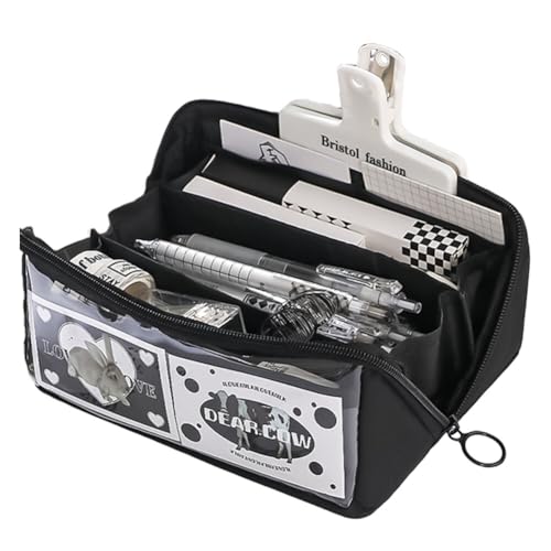 LICHENGTAI Federmäppchen, Reißverschlusstasche Mäppchen Federtasche mit 8 Fächern Tragbar Kosmetiktasche, Stiftetasche Schlamperbox für Frauen Männer Erwachsene Studenten Teenager von LICHENGTAI