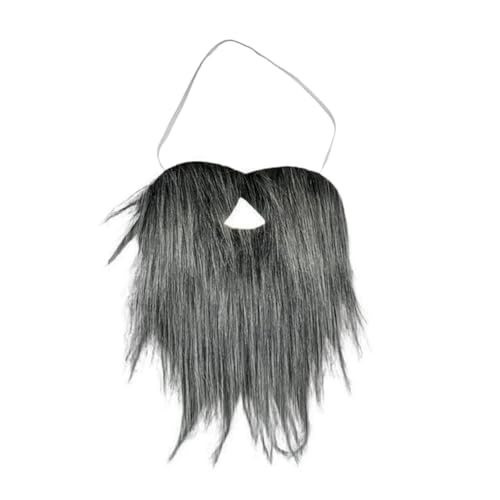 LICHENGTAI Gefälschte Schnurrbärte, Langer Vollbart mit Langen Schnurrhaaren Künstlicher großer Bart Falscher Bart für Weihnachts Halloween Aufführungen Maskerade von LICHENGTAI