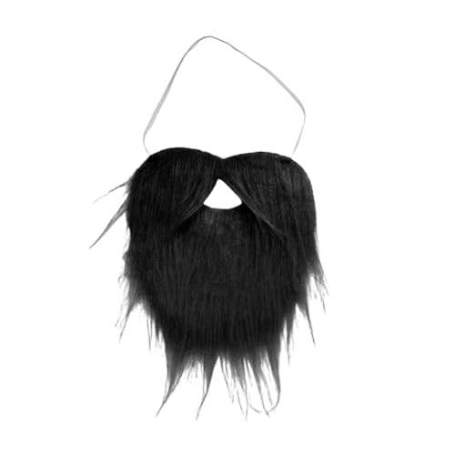 LICHENGTAI Gefälschte Schnurrbärte, Langer Vollbart mit Langen Schnurrhaaren Künstlicher großer Bart Falscher Bart für Weihnachts Halloween Aufführungen Maskerade von LICHENGTAI