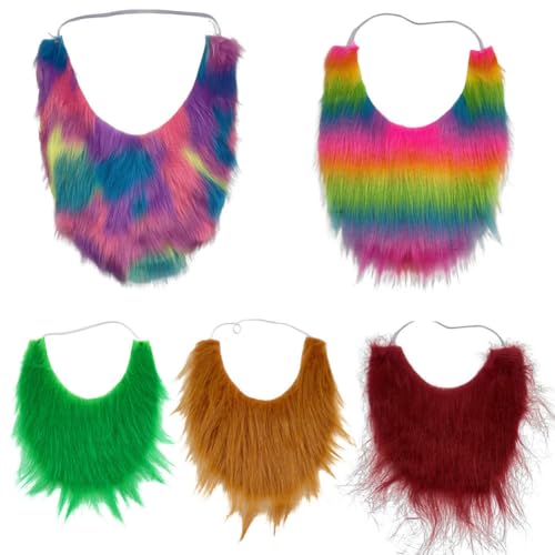 LICHENGTAI Gefälschte Schnurrbärte, Simulierter Gesichtsbart Langer Vollbart mit langen Schnurrhaaren Künstlicher Bart für Weihnachts Halloween Aufführungen Maskerade von LICHENGTAI