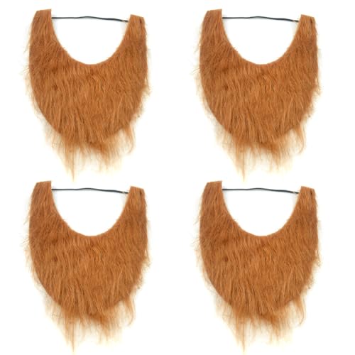 LICHENGTAI Gefälschte Schnurrbart, U-förmige lange Schnurrhaare Lustige Gefälschte Schnurrbart Brauner Vollbart Männer Fake Bart für Rollen Spiele Darbietungen Requisitenen von LICHENGTAI