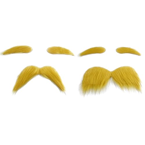 LICHENGTAI Gefälschte Schnurrbart und Augenbraue, Gefälschter Bart Färben Plüschkostüm Bärtiger Falsche Bärte zum Ankleben für Rollen Spiele Darbietungen Requisitenen von LICHENGTAI