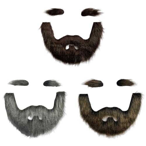 LICHENGTAI Gefälschte Schnurrbart und Augenbraue, Lustige Gefälschte Schnurrbart Falscher Whisker Kostüm Accessoires für Weihnachts Halloween Aufführungen Maskerade von LICHENGTAI