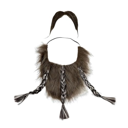 LICHENGTAI Gefälschte Schnurrhaarzöpfe, Lustige Gefälschte Schnurrbart Künstlicher Schnurrbart und Schnurrhaarzöpfe für Weihnachts Halloween Aufführungen Maskerade von LICHENGTAI