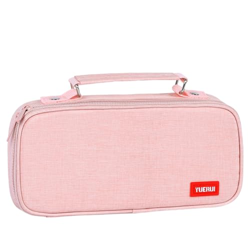 LICHENGTAI Große Kapazität Federtasche, Multifunktionale Schreibwarenbox Doppelter Reißverschluss Federmäppchen mit Tragegriff Pencil Case für Schule und Büro von LICHENGTAI