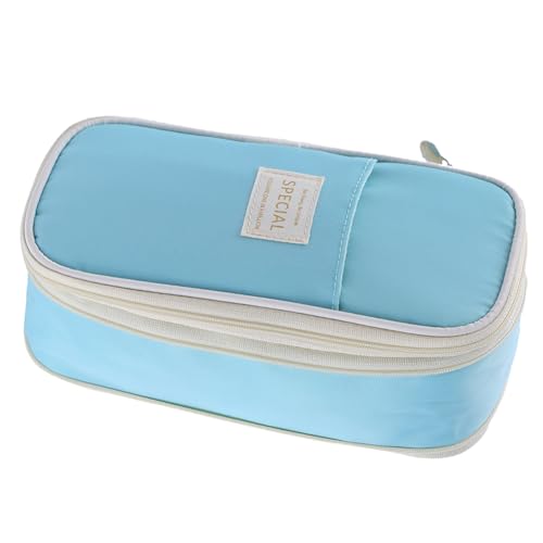 LICHENGTAI Große Kapazität Federtasche, Unisex Mäppchen Stiftetasche Faltbare Federtasche Tragbarer Canvas Bleistifttasche Reisetasche für Schule und Büro von LICHENGTAI