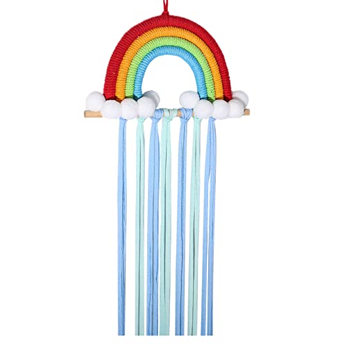 LICHENGTAI Haarspangen Aufbewahrung, Regenbogen Haarschleifenhalter Haarspangen Halter Regenbogen Garn Quasten Haar Bogen Haarnadel Lagerung Stirnband Raumverzierung Deko für Mädchen von LICHENGTAI