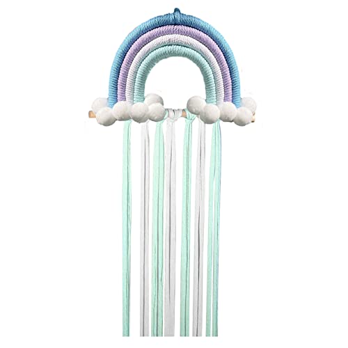LICHENGTAI Haarspangen Aufbewahrung, Regenbogen Haarschleifenhalter Haarspangen Halter Regenbogen Garn Quasten Haar Bogen Haarnadel Lagerung Stirnband Raumverzierung Deko für Mädchen von LICHENGTAI