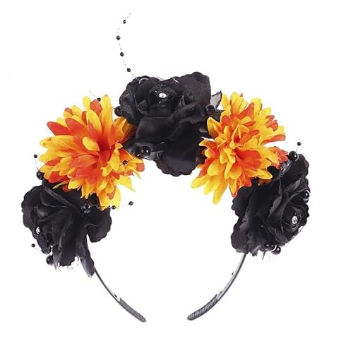 LICHENGTAI Halloween Spinne Stirnband, Rose Blumen Kopfschmuck Festival Maid Gothic Haarband Devil Kopfschmuck für Halloween Kostüm Accessoire Cosplay Festival Vintage Fancy Decor von LICHENGTAI