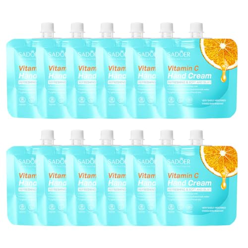 LICHENGTAI Handcreme Set, 12 Stück Vitamin C Handcreme Feuchtigkeitsspendend Fußcreme Geschenkset für Frauen Männer, Trockene Rissige Hände Füße, Pflegecreme zu Geburtstag, Weihnachten, Neujahr von LICHENGTAI