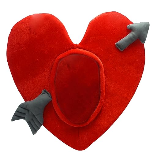 LICHENGTAI Herz Hut Kostüm Amor Bogen und Pfeil Hut Lustige Hut Plüsch Rotes Herz Hüte Cartoon Selfie Hut Foto Booth Requisiten für Halloween Karneval Valentingstag Ostern Party Festival von LICHENGTAI