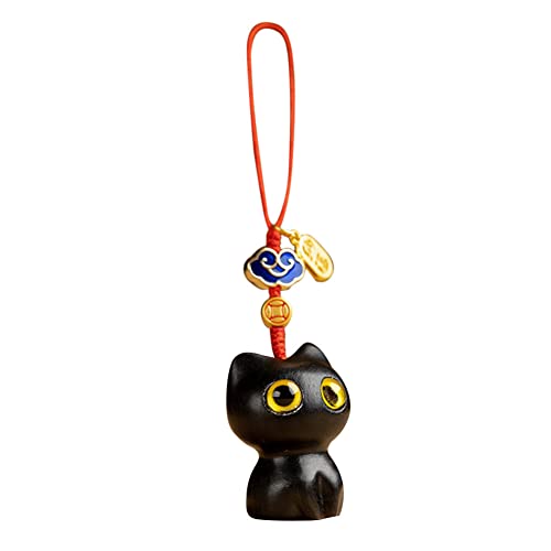 LICHENGTAI Katze Schlüsselanhänger, Kawaii Holz Anhänger Cartoon Cat Keychain Schmuck für Schlüssel, Rucksäcke, Handtaschen, als Geschenk für Mädchen Frauen von LICHENGTAI