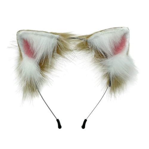LICHENGTAI Katzenohren Stirnband, Niedliche Tier Ohr Haarreif Handgefertigtes Katzenohren Kostüm Zubehör Anime Katze Cosplay Stirnband für Kinder Und Damen Halloween Cosplay von LICHENGTAI
