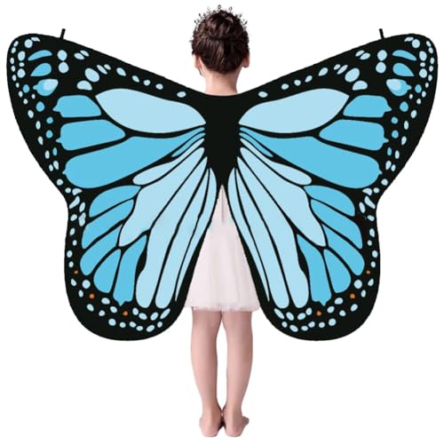 LICHENGTAI Kinder Schmetterling Umhang Kostüm Schmetterlingsflügel Schmetterling Cape Karneval Mädchen Umhang Fee Verkleidung Spielzeug Gastgeschenke für Mädchen Fancy Kleid Party Play Favor von LICHENGTAI