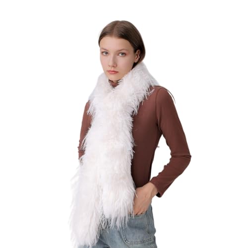 LICHENGTAI Kunstpelzschal Damen Langer Kunstfell-Schal lauschig Fellkragen Wärm Fellimitat Fuchs Halswärmer Wickeln Mode Fauxpelzkragen Kunstpelz Kragen von LICHENGTAI