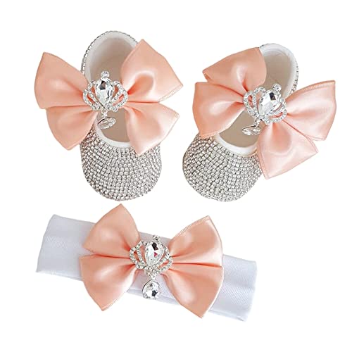 LICHENGTAI Neugeborene Fotografie Requisiten Baby Schuhe Weichen Boden Stirnband Mädchen Baby Schuhe Foto Prop Besondere Anlässe Taufe Hochzeit Party Schuhe Fotoshooting Zubehör für 0-6 Monate von LICHENGTAI