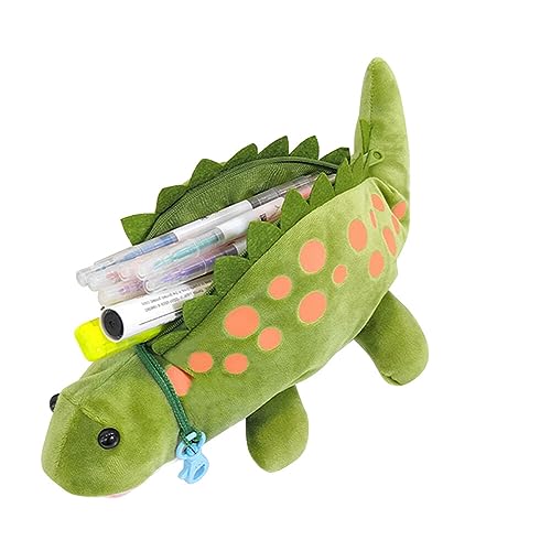 LICHENGTAI Niedliches Federmäppchen 3D Cartoon Dinosaurier Mäppchen Single Fach Federtasche mit Reißverschlüss Etui Kosmetiktasche Geschenk für Mädchen Jungen Teenager Schule Büro Schulbedarf von LICHENGTAI